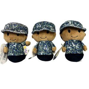 Hallmark Itty Bittys Camo Boy & Girl(s) Plush Set Of 3 Collectible Military NOS
